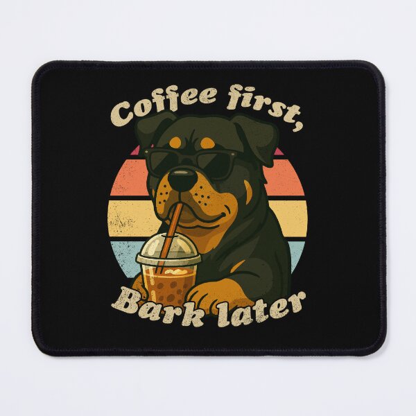 Item preview, COFFEE FIRST BARK LATER - ROTTWEILER | Pets and Dogs lovers for Men and Women t-shirt designed and sold by panchiTWO.