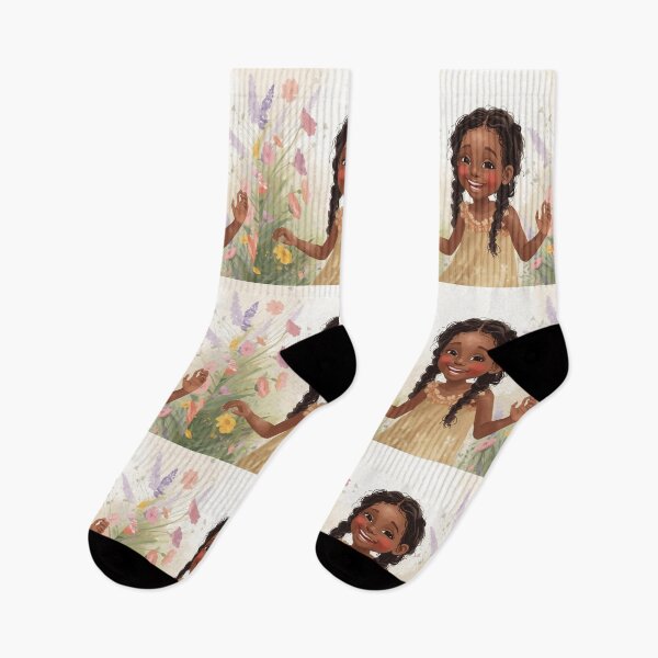 Item preview, Jolly Black Girl In Garden designed and sold by lovelywhimsyart.
