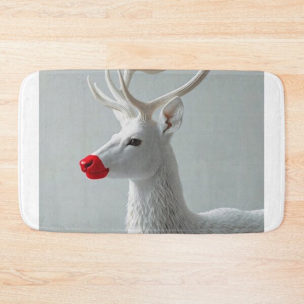 Artikelvorschau, Realistische Rudolph Weiß Elegante Weihnachten Neutral Minimalist Nase entworfen und verkauft von JusTeefyDesign.