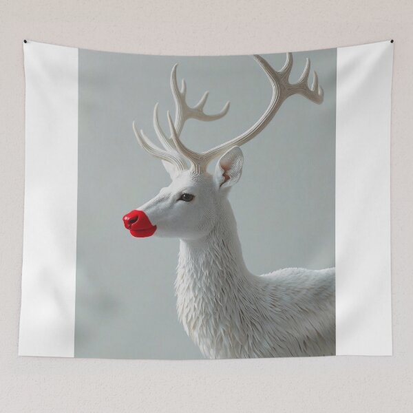 Artikelvorschau, Realistische Rudolph Weiß Elegante Weihnachten Neutral Minimalist Nase entworfen und verkauft von JusTeefyDesign.