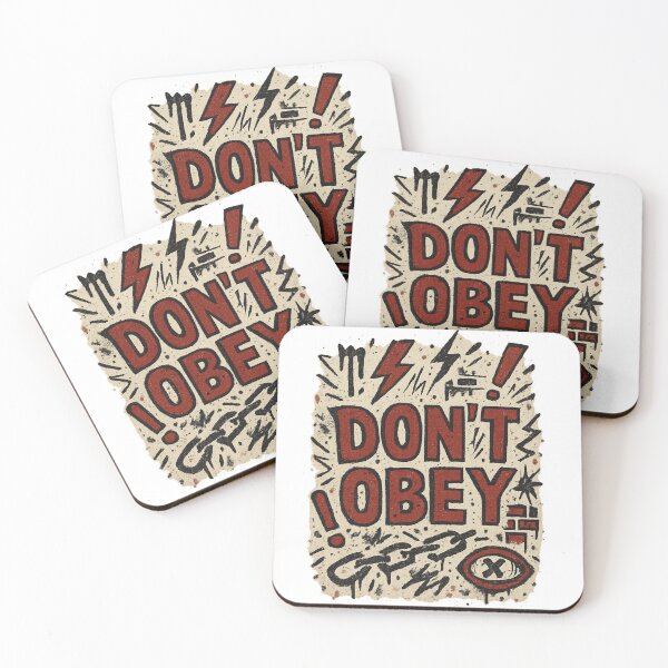 Item preview, Don’t Obey Retro Urban Protest Stencil Art Tee Poster Sticker designed and sold by GeniePixel.
