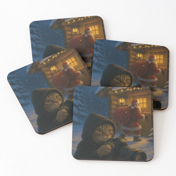 Item preview, funny cat photographs Santa Claus designed and sold by Mauswohn.