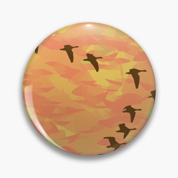 Item preview, Volando en formación de V — Aves migratorias al atardecer designed and sold by ZorianArt.