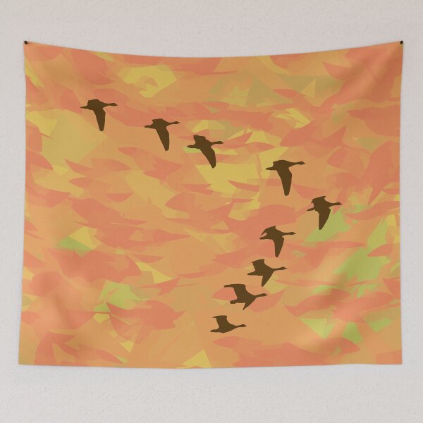 Item preview, Flying in a V-Formation — Migratory Birds at Sunset designed and sold by ZorianArt.