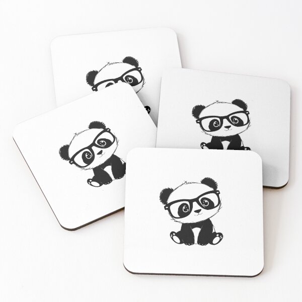 Item preview, Smart Panda with Glasses – Minimalist Black and White Vector Illustration designed and sold by PixelVibe782.