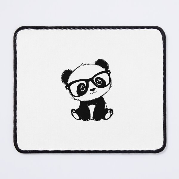 Item preview, Smart Panda with Glasses – Minimalist Black and White Vector Illustration designed and sold by PixelVibe782.