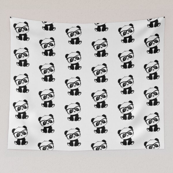 Item preview, Smart Panda with Glasses – Minimalist Black and White Vector Illustration designed and sold by PixelVibe782.