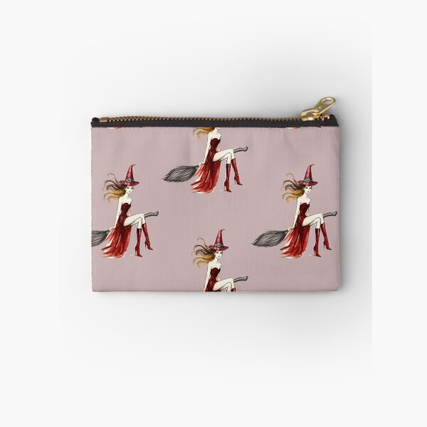 Item preview, Red Witch on Broomstick with Flowing Hair designed and sold by tinkeybabes.