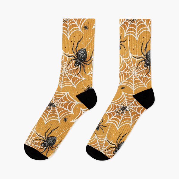 Item preview, Halloween Black Spiders on White Cobwebs designed and sold by Sarah Walton.
