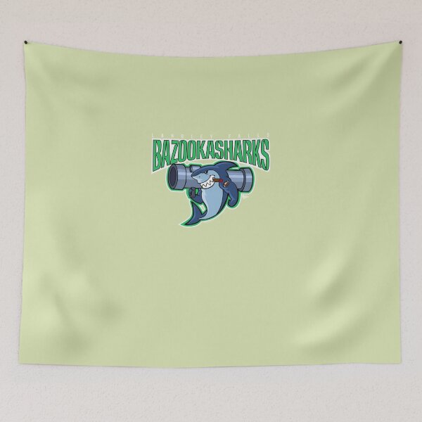 Item preview, 193-American-Dad-Bazooka-Sharks-Logo-Essential-T-Shirt designed and sold by EbonyTreutel0.