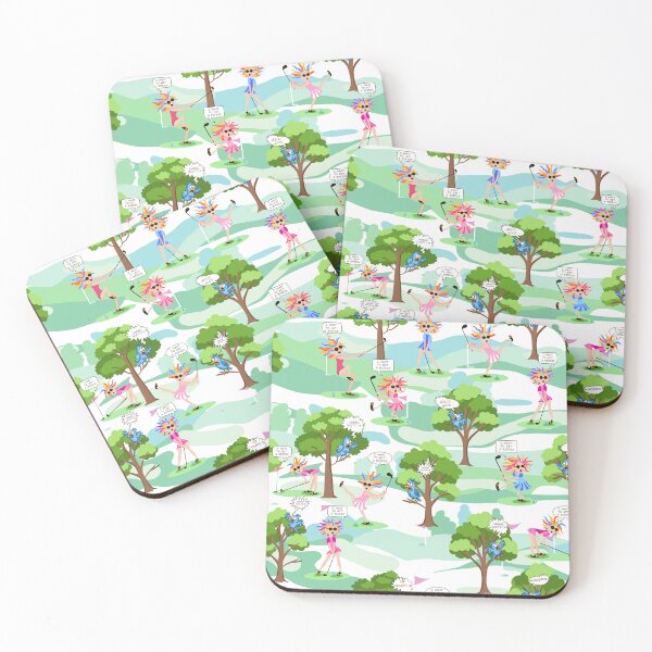 Item preview, Hitting a birdie harder - Green Tonal Pink Blue designed and sold by Fabricatemyart.