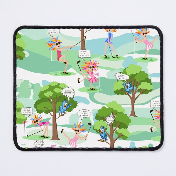 Item preview, Hitting a birdie harder - Green Tonal Pink Blue designed and sold by Fabricatemyart.