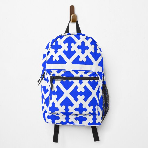 Item preview, Geometric Pattern Design – White Shapes on Blue Background Modern Art designed and sold by Cultradesign.