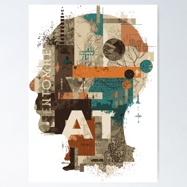 Item preview, Creative mind conceptual artwork with vintage elements and textures for artistic design projects designed and sold by DigitalGraphic1.