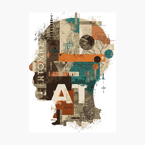 Item preview, Creative mind conceptual artwork with vintage elements and textures for artistic design projects designed and sold by DigitalGraphic1.