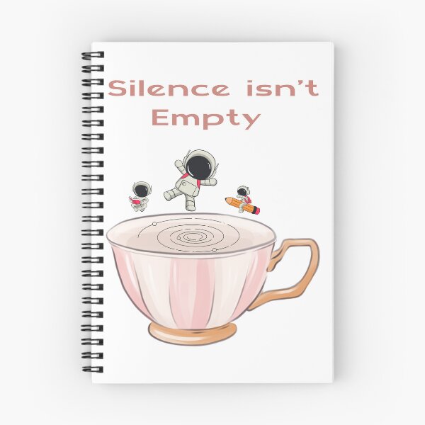 Item preview, Silence isn't Empty–Cute Cup with Galaxy and Flying Cute Astronauts| Calm Aesthetic Introvert Tshirt designed and sold by YasirHamidDesigns .