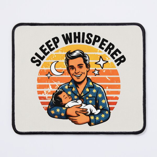 Item preview, Retro Cartoon Dad Holding Sleeping Baby under Sunset designed and sold by SplashTastic.