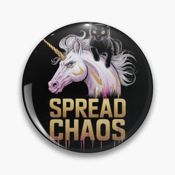 Item preview, Black Cat Riding Unicorm Mean Mugging Spread Chaos designed and sold by JediKittenWars.