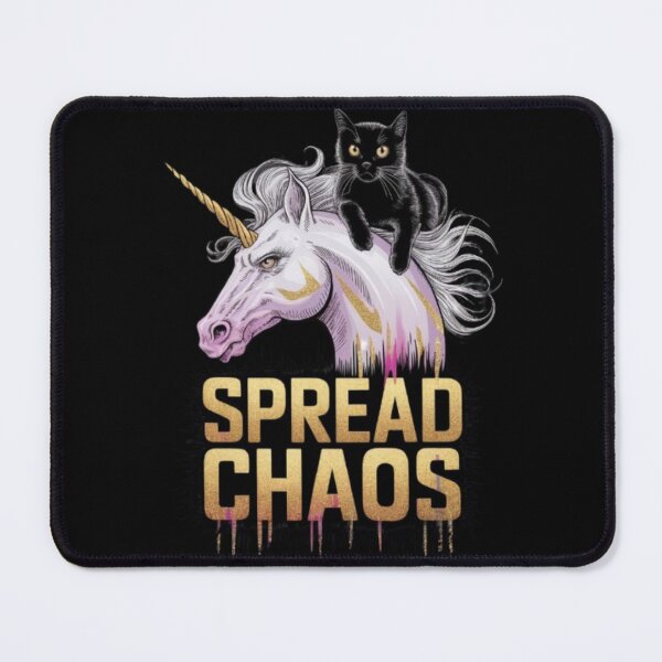 Item preview, Black Cat Riding Unicorm Mean Mugging Spread Chaos designed and sold by JediKittenWars.