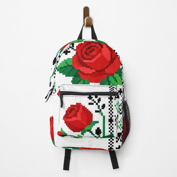 Item preview, Traditional Maramureș Romanian Embroidery – Large Red Roses Folk Cross-Stitch Pattern designed and sold by Maximilianos.