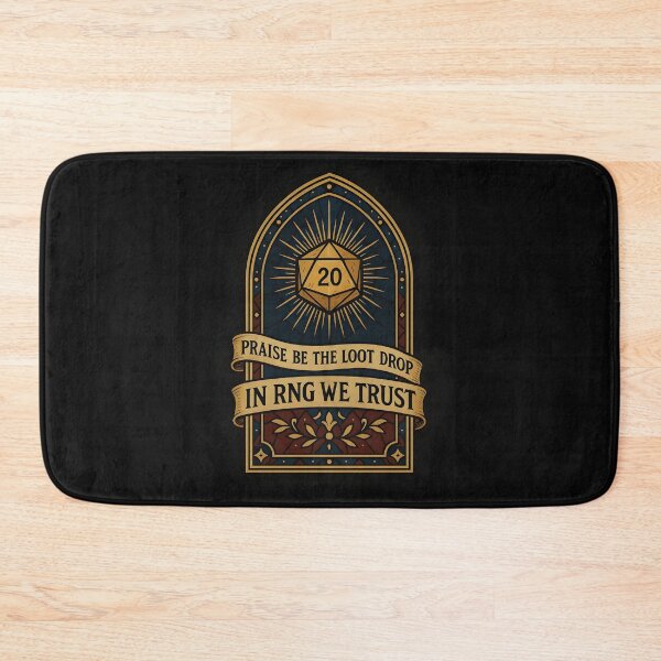 Item preview, In RNG We Trust – D20 Stained-Glass Dice | “Praise Be the Loot Drop” designed and sold by VoidBloom Studio.