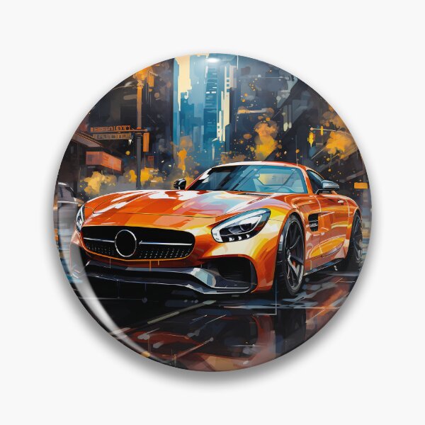 Item preview, Supercar Reflections Surrounded By Neon Lights And Cityscape designed and sold by RevUpDesign.