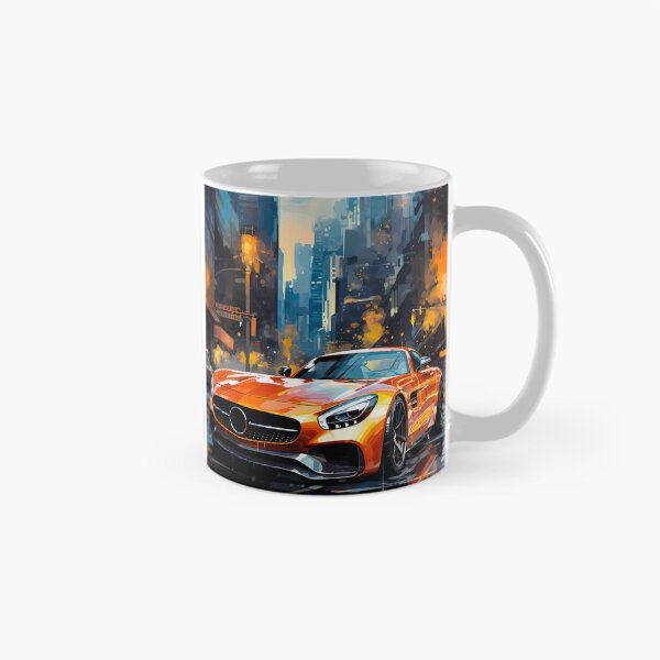 Item preview, Supercar Reflections Surrounded By Neon Lights And Cityscape designed and sold by RevUpDesign.