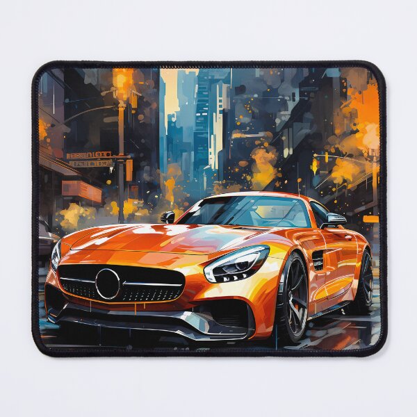 Item preview, Supercar Reflections Surrounded By Neon Lights And Cityscape designed and sold by RevUpDesign.