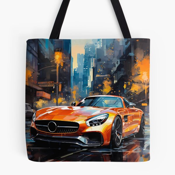 Item preview, Supercar Reflections Surrounded By Neon Lights And Cityscape designed and sold by RevUpDesign.