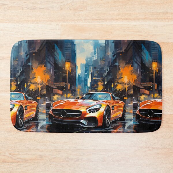 Item preview, Supercar Reflections Surrounded By Neon Lights And Cityscape designed and sold by RevUpDesign.