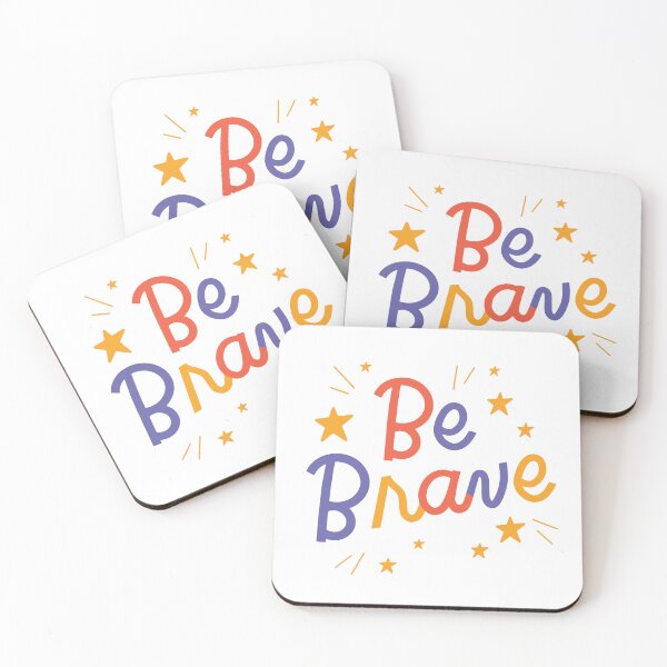 Item preview, Be Brave – Colorful Hand-Drawn Motivational Typography Art designed and sold by TeesHearts100.