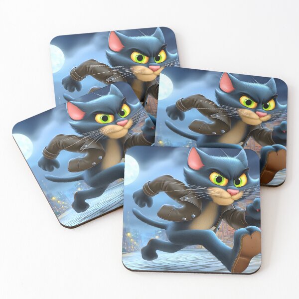 Item preview, Cool cartoon cat in stylish outfit running fast designed and sold by Artessie.
