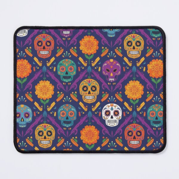 Item preview, Día de los Muertos Sugar Skull and Marigold Pattern designed and sold by ML-Media.