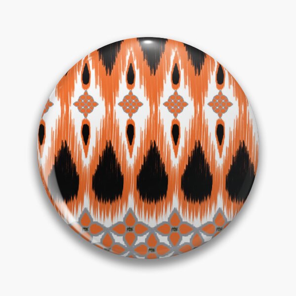 Item preview, Seamless Ikat Pattern concept orange and black designed and sold by ChaReePat.