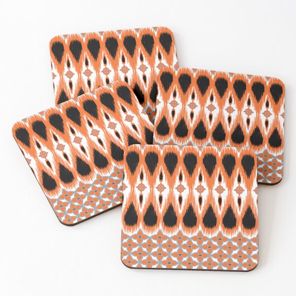 Item preview, Seamless Ikat Pattern concept orange and black designed and sold by ChaReePat.