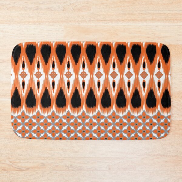Item preview, Seamless Ikat Pattern concept orange and black designed and sold by ChaReePat.