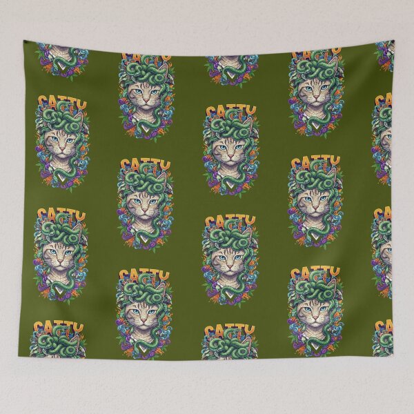 Item preview, Catty Medusa: Fear the Snake-Haired Feline! designed and sold by WildLeafDigital.