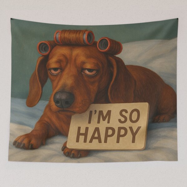 Item preview, funny dachshund on the bed designed and sold by Mauswohn.