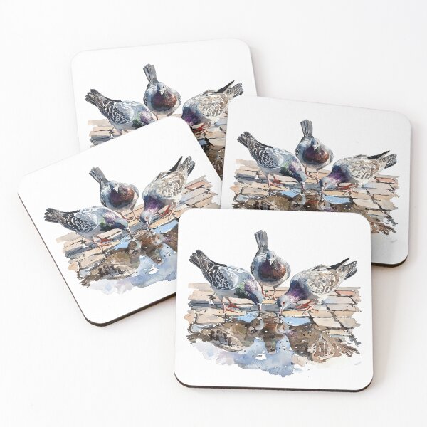 Item preview, Pigeons Drinking from Puddle designed and sold by Liededrom..