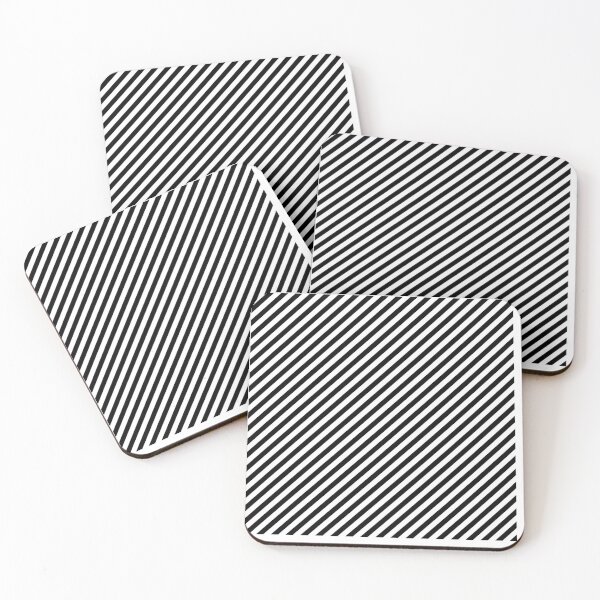 Item preview, Geometric Diagonal Stripes Pattern – Bold White Lines on Black Background designed and sold by Cultradesign.