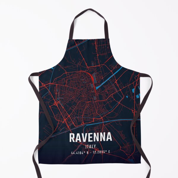Item preview, Ravenna Red & Blue Minimalist Map designed and sold by HomeLivingCo.