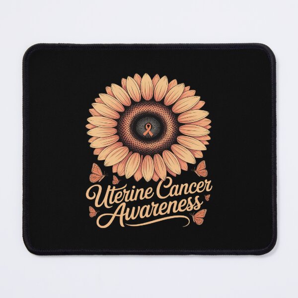 Item preview, Flower Peach Ribbon Uterine Cancer Awareness Support designed and sold by Idarmotar.