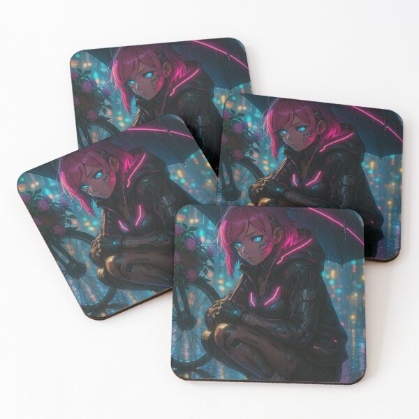 Item preview, Rainfall Solitude - Cyberpunk Girl Art designed and sold by Waifusion.