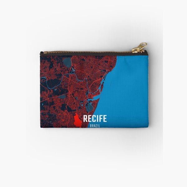 Item preview, Recife Red & Blue Minimalist Map designed and sold by HomeLivingCo.