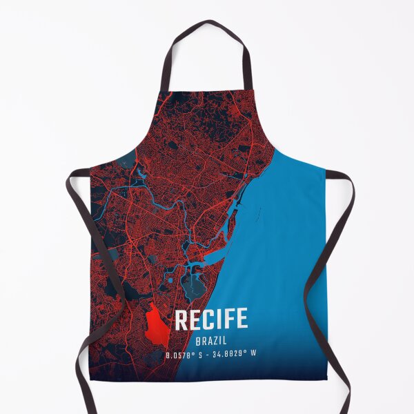 Item preview, Recife Red & Blue Minimalist Map designed and sold by HomeLivingCo.