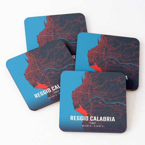 Item preview, Reggio Calabria Red & Blue Minimalist Map designed and sold by HomeLivingCo.