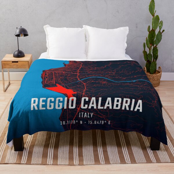 Item preview, Reggio Calabria Red & Blue Minimalist Map designed and sold by HomeLivingCo.