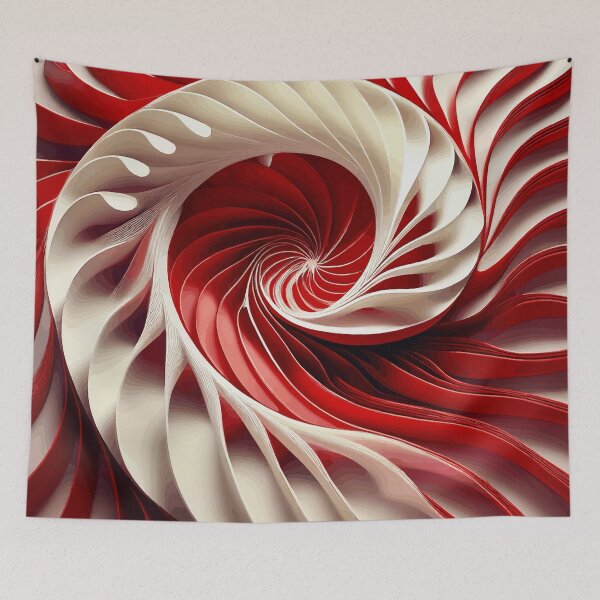 Item preview, Dynamic Spiral of Red and White designed and sold by Vicky Brago-Mitchell®.