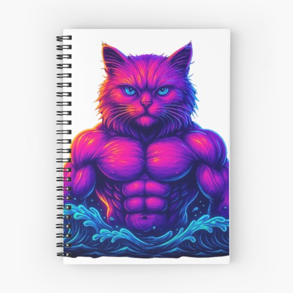 Item preview, Neon Muscular Cat – AI Art Futuristic Warrior Design designed and sold by GlowAIDesigns.