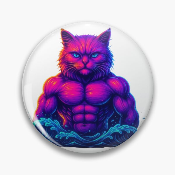 Item preview, Neon Muscular Cat – AI Art Futuristic Warrior Design designed and sold by GlowAIDesigns.